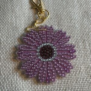 Double-sided Floral Crystal Key Holder/ Ornament/ Purse Bling
